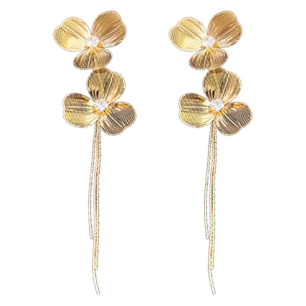 Trend Exaggerated Temperament Long Earrings Personalized Flower Fringed Earrings Light Luxury High Sense Unique Earrings