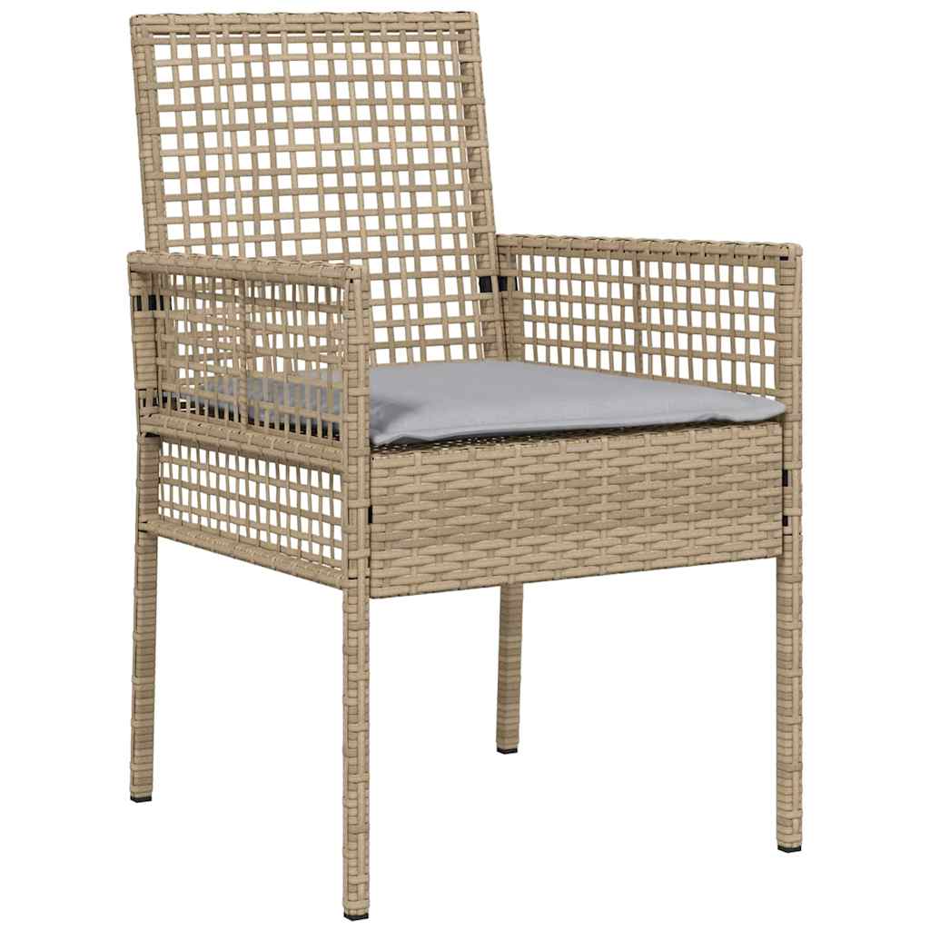 Garden Dining Set 5 pcs Beige Poly Rattan