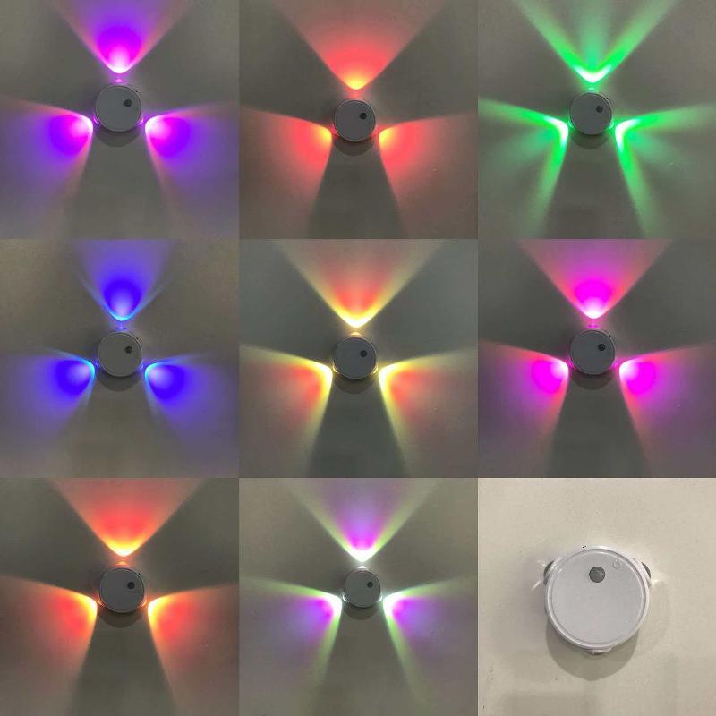 Умный RGB Градиентный Четырехголовый Ночник Магнитный Датчик Движения Перезаряжаемая Настенная Лампа Для Спальни Ванной Комнаты Гардеробной Сада Дома