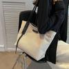Leisure Large Capacity Bag Women's Versatile Canvas Bag Commuter Shoulder Bag Simple Tote Bag Autumn and Winter