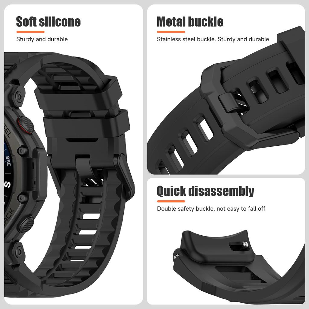 Силиконовый ремешок для Huami Amazfit T-rex 3 pro 48 мм Эластичный спортивный ремешок для умных часов T-rex3 Pro Запасные аксессуары для браслета