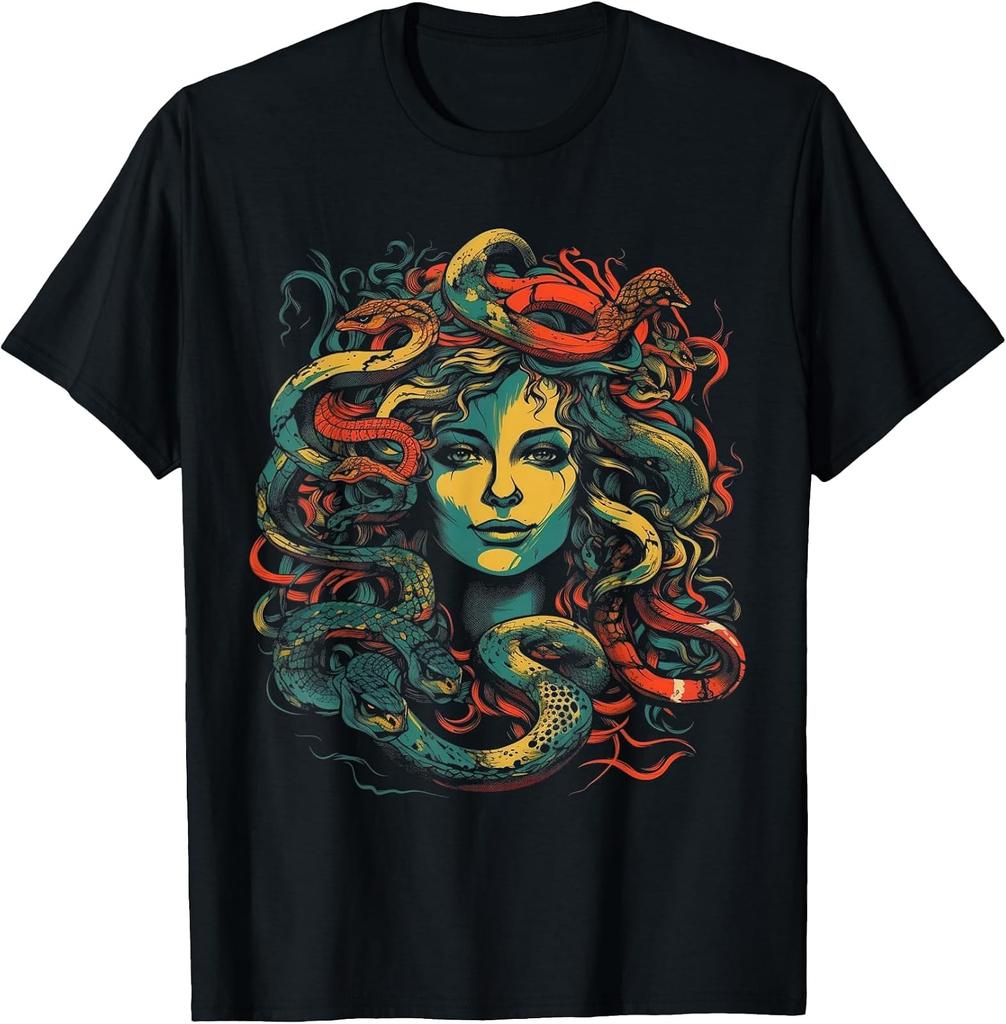 Gothic Medusa Dark Art T-Shirt - Unique Grunge Design for Alternative Fashion
