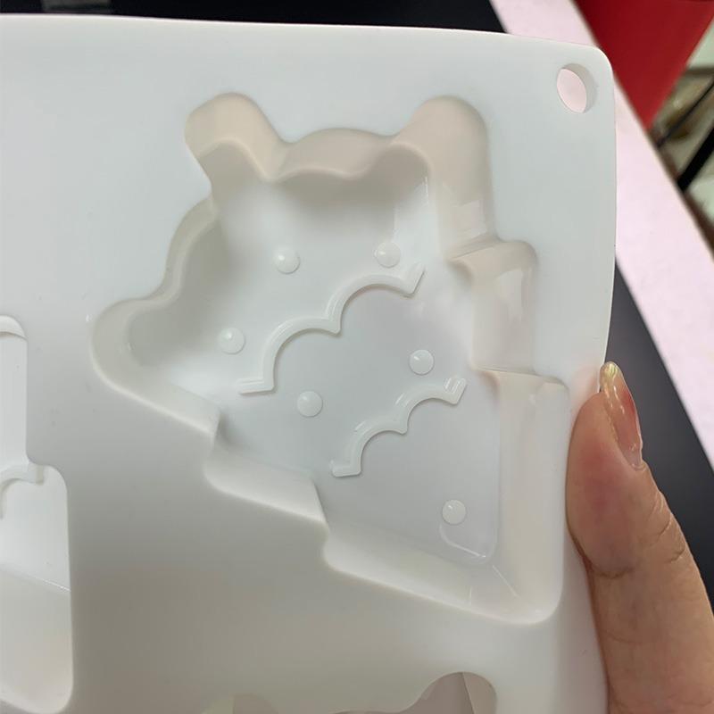 Форма для рождественского мусса, кухонный инструмент, ароматерапевтическая свеча, рождественская елка, Санта-Клаус, шоколад, силикон