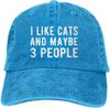 2020 Best Selling I Like Cats Maybe 3 People HatCat Lover Adjustable Baseball Cap Unisex Washable Cotton Trucker Cap Dad Hat