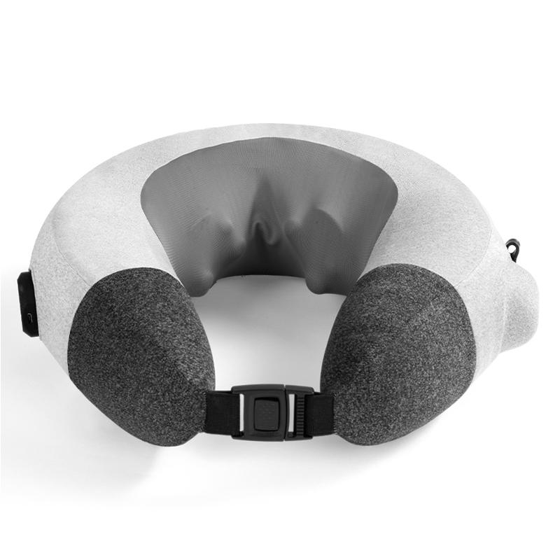 Portable Electric Shiatsu Heating Massager Pillow Infrared Cervical Shoulder Back for Travel Inflatable Massage Cushion