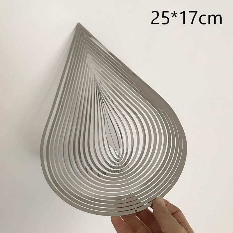 Beating Wind Spinner Drop Shape из нержавеющей стали 3D вращающийся колокольчик для музыки ветра