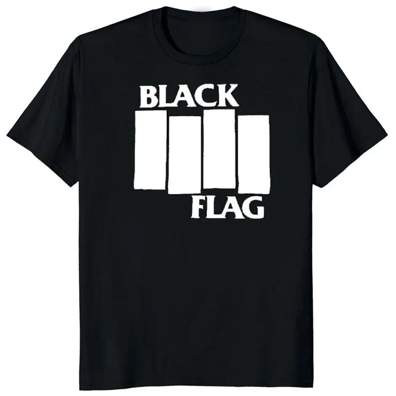 BLACK FLAG Футболка Полоски Логотип Хип-хоп Панк Группа Графические Футболки Женские Мужские Тренд Классическая С коротким рукавом Взрослый Дышащая Camisetas