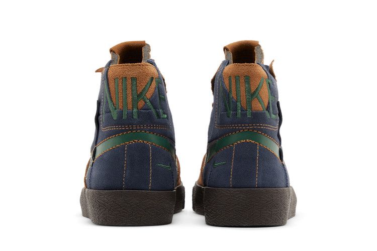 Мужские кроссовки Nike SB Zoom Blazer Mid Premium Legend Темно-коричневый Обсидиан Пэчворк