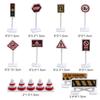 15Pcs/Set Traffic Signs Mini Traffic Signs Model Toy Road Block  Fun   Birthday Gifts