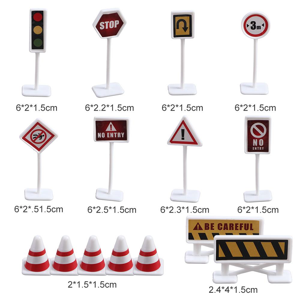 15Pcs/Set Traffic Signs Mini Traffic Signs Model Toy Road Block  Fun   Birthday Gifts