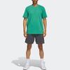 adidas Оригинальная футболка с короткими рукавами и вышитым логотипом трилистника, мужские топы, зеленые HS3027
