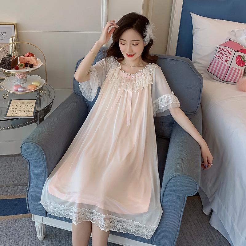 Danmo Woman Robe Ночная рубашка Длинная пижама Винтажная элегантная домашняя одежда Дамское длинное платье Полная длина ночные рубашки