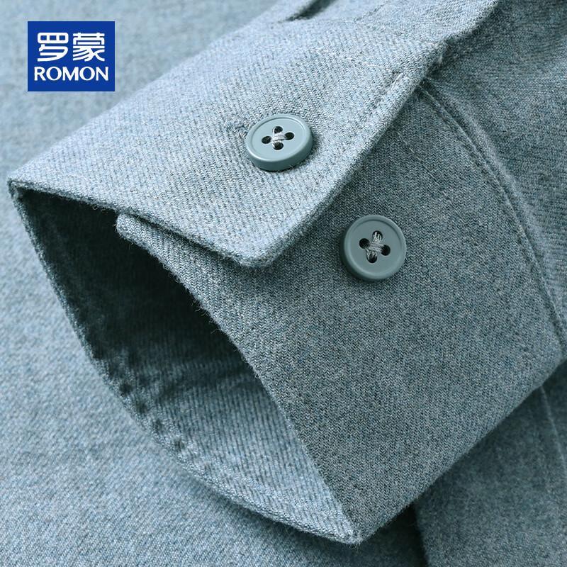 ROMON Мужская рубашка с длинным рукавом в стиле business casual, 100% хлопок