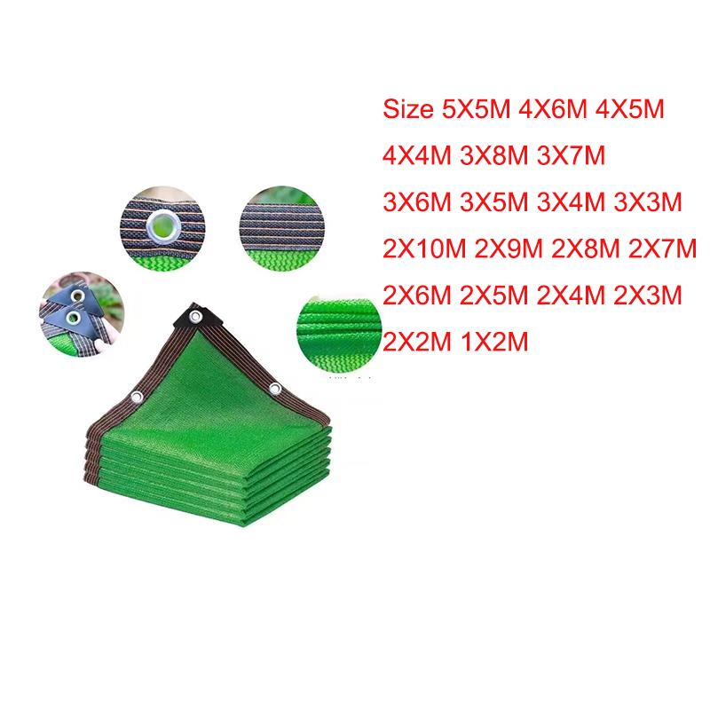 12 PIN Green Sunshade Net for UV Protection In Greenhouses Agricultural Gardens Pavilions Sunshades Camping 90% Shading Rate