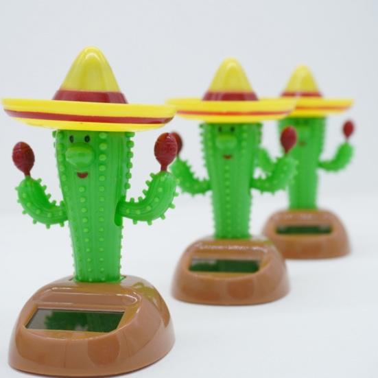 Solar Cactus Swinging Figure, Solar Powered Dance Plant for Car Dashboard Desk Shelf, Funny Bouncing Bouncing Toy for Home Office Living Room