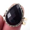 Natural Black Onex Gemstone Handmade 925 Sterling Silver Two Tone Ring S.10 F5B22