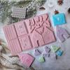 1Pc Building Block Christmas House Chocolate Mold Silicone Mould Gingerbread House Cookie Mold Cake Fudge Christmas Decoration