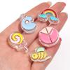 10pcs/lot Acrylic Big Hole Beads Colored Rainbow Watermelon Candy Shape Loose Beads For DIY Charms Bracelet Keychain Accessories