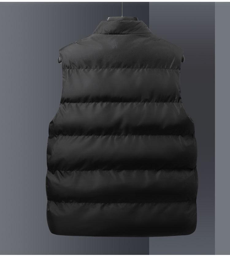 Мужской осенне-зимний пуховый жилет со стойкой – без рукавов, плотный и теплый