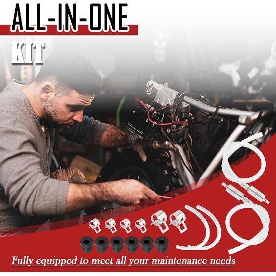 KIFIDAN 2 Set Motorcycle Brake Bleeder Kit with Brake Bleeder Hose & One Way Check Valve & Clamps,Professional Brakes Fluid Bleeders Kit Automotive