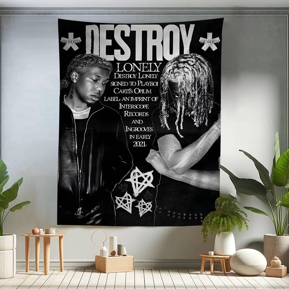 Поп-хип-хоп рэпер Destroy Lonely Подвесной богемный гобелен Богемные настенные гобелены Мандала Кавайная декорация комнаты
