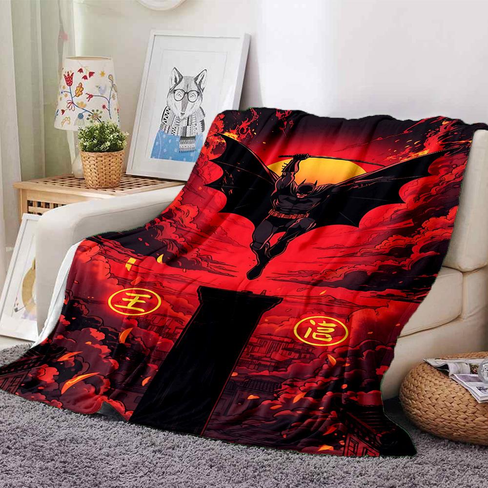 1pc Batman Chinese Flannel Blanket Soft Warm Throw for Home, Office, Travel, All-Season Cozy Bedding GiftL1146