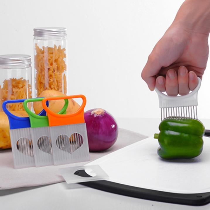Stainless Steel Onion Fork Vegetable Slicer Tomato Cutter Metal Meat Needle Kitchen Accessories