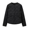 Spot European and American style autumn and winter new women's clothing round neck bow quilted cotton coat