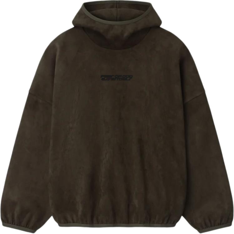 Fear of God Essentials Замшевая Флисовая Современная Толстовка Коричневая Мужские Топы 192HO256943F