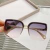 Безободковые Солнцезащитные очки для Женщин Модные Винтажные Квадратные Солнцезащитные очки Очки Дизайн Люксового Бренда Защита от УФ-лучей UV400 Солнцезащитные очки для Мужчин