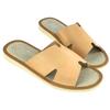Natural leather house slippers with cutouts, for wide feet 39