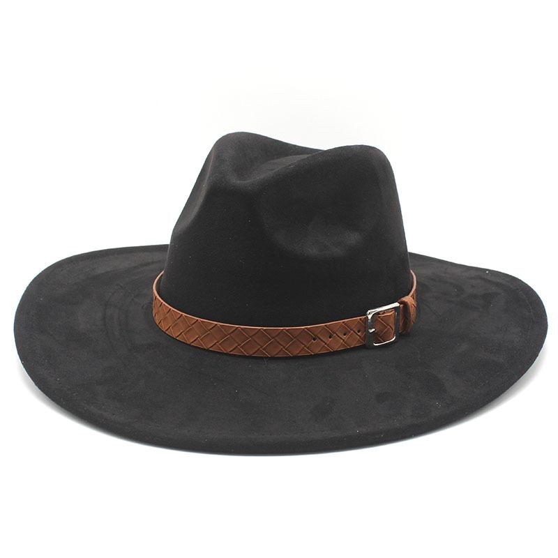 Замшевая шляпа в стиле джаз с большими полями, модная шляпа для леди и джентльмена, вечеринка, банкет, пальто, подходящая шляпа