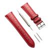 JMW TOKYO Мужской ремешок для часов квадратной формы, ширина ушка 22 мм, сменный ремешок из натуральной кожи, красный с серебристой пряжкой, включает инструменты, шпильки,