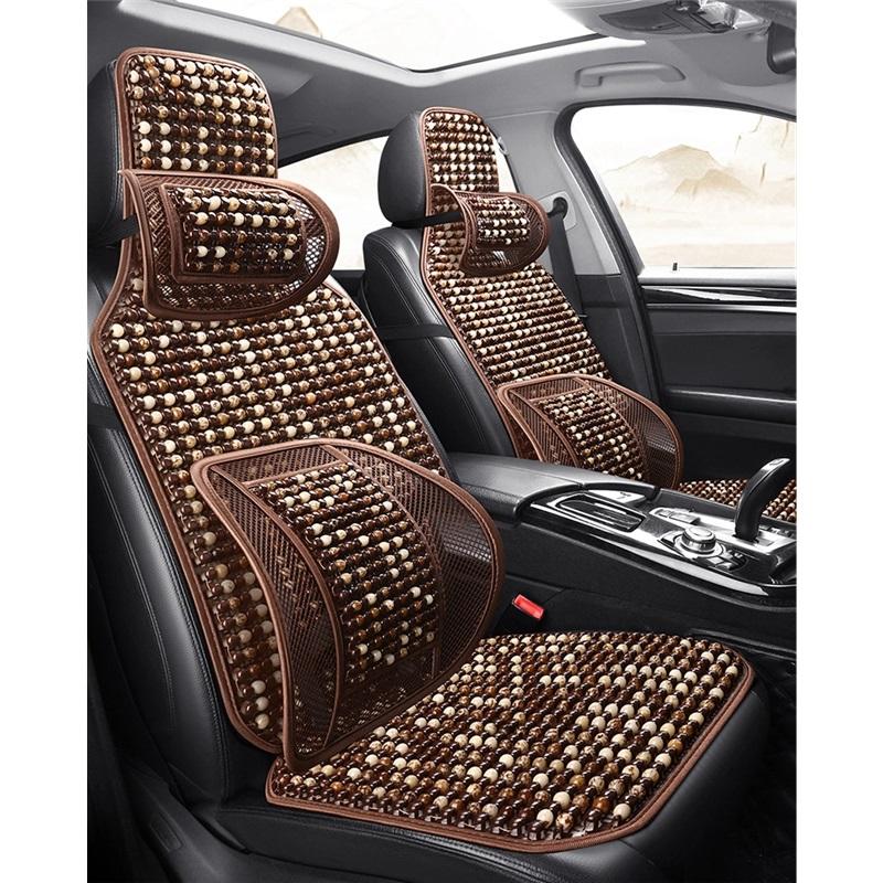 Подушка на сиденье автомобиля Летний охлаждающий коврик Цельный Грузовик Вентилируемый Дышащий Деревянные бусины Универсальный Чехол на сиденье автомобиля Для всех сезонов