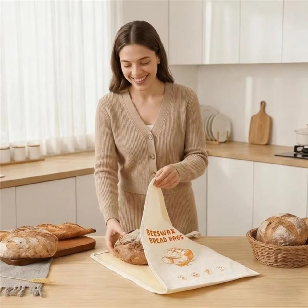 1pc Beeswax Coated Sourdough Bread Bags Reusable Food Storage Bags New Beeswax Bread Bags Homemade