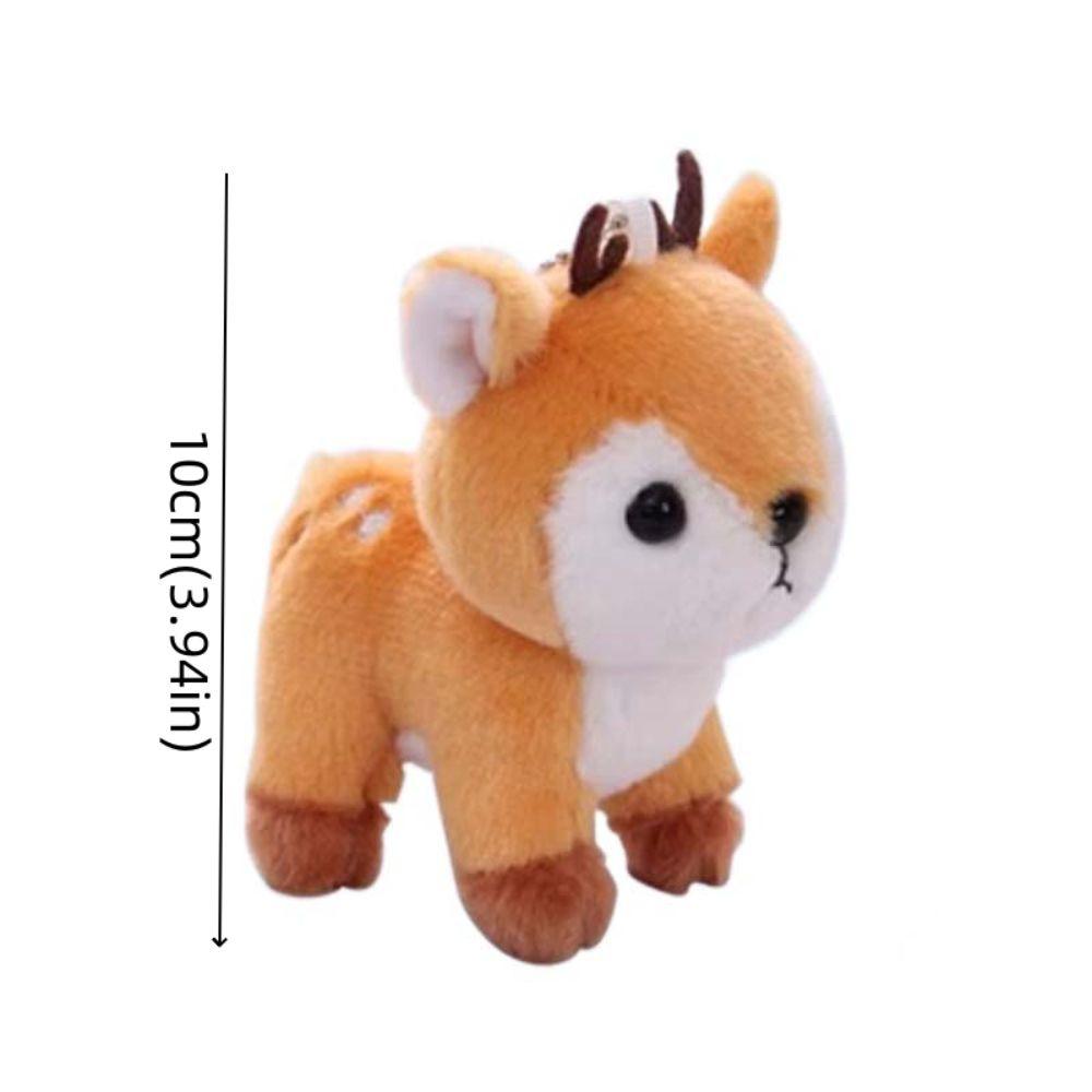 Fawn Keychain Stuffed Deer Keychain Key Ring Pendant Fluffy Elk Doll Deer Plush Toy  Hanging Decor