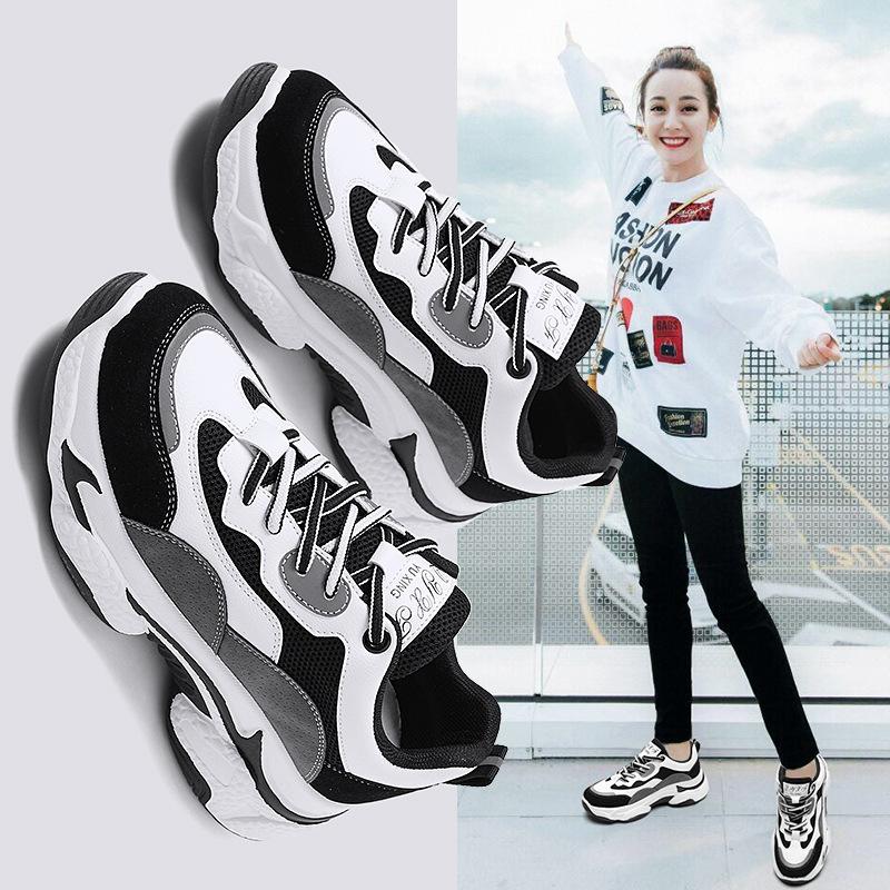 2025 Spring New Tire Sole Women's Dad Shoes Thick Sole Increases Height and Shows Leg Length Women's Shoes Star Same Sports Shoes