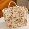 Fresh Floral Fabric Storage Basket Foldable Organizer Underwear Cosmetics Bedroom