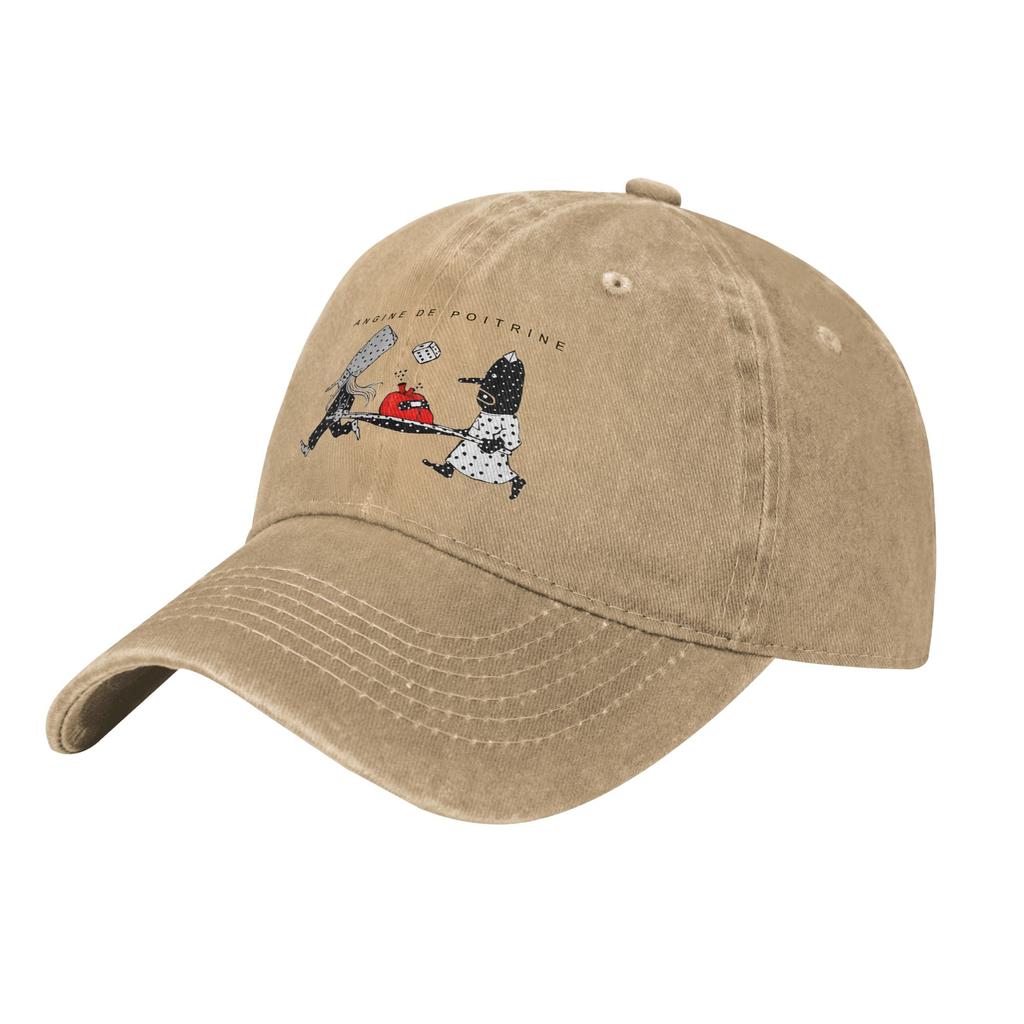 Кепки Бейсболки Angine De Poitrine С потертостями Стирка в горошек Snapback Унисекс Стиль Для тренировок на свежем воздухе Регулируемые Кепки