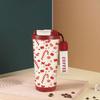 Christmas Tree Print Insulated Cup Xmas Thermal Water Bottle  for Office Workers