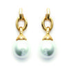 [F1315] - Gold Plated 'Catherine' White Gold Earrings - 25x9 Mm