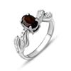 Серебряное кольцо с натуральным гранатом (2071457)