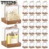 10pcs Transparent Candle Gift Box Clear Candle Treat Box Gift Packaging Box Tealight Candle Holders Bulk Paper Bottom Cover with Ribbon Box