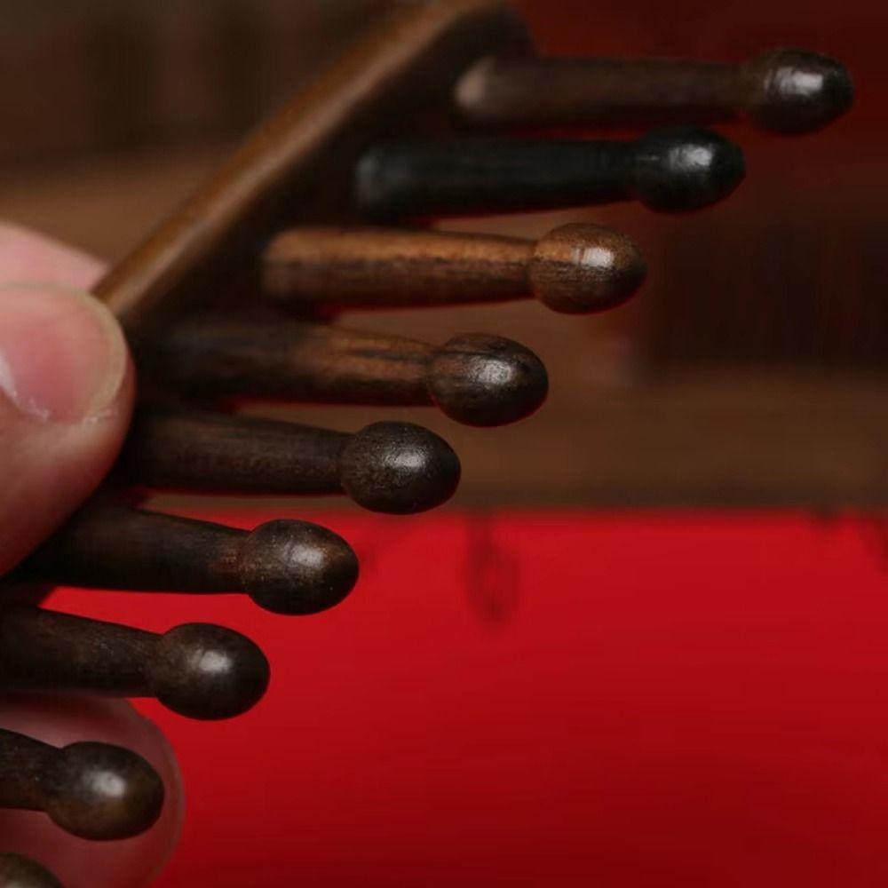 Anti-static Wooden Massage Comb No-snags Sandalwood Scalp Massager Straight Hair