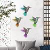 Iron Colorful Hummingbird Wall Decoration Home Office Living Room Bathroom Indoor Outdoor Metal Wall Art Hanging Bird Ornament Pendant