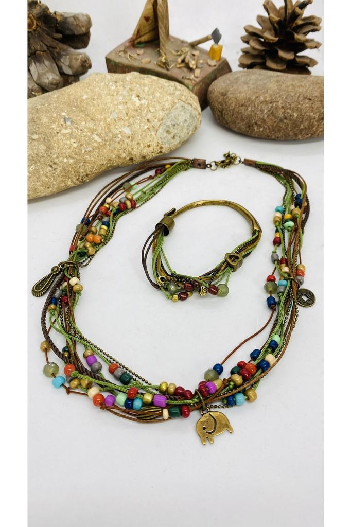 Подарок на день рождения, этническое подлинное хиппи, богемное модное ювелирное ожерелье ручной работы
