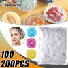 100/200pcs Disposable Shower Cap Elastic Plastic Wrap Covers Food Non-woven Bath Hat Waterproof Shower Cap Kitchen Accessories