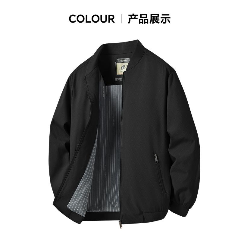 Весенне-осенняя мужская куртка повседневная мягкая не обжигающая не мнущаяся однотонная куртка со стойкой