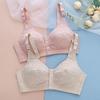 Zhangyan Front Buckle Padded Lace Adjustable Strap Wirefree Bra for Middle-Aged & Elderly Women