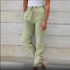 2024 Cross-Border Women's Autumn Cotton Linen Button Trousers